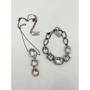 Jan Haedrich My Flat In London Silver Tone Crystal Necklace & Bracelet Set